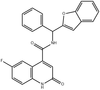 N-[(1-benzofuran-2-yl)(phenyl)methyl]-6-fluoro-2-o
xo-1,2-dihydroquinoline-4-carboxamide Structure