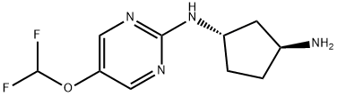 1,3-Cyclopentanediamine, N1-[5-(difluoromethoxy)-2-pyrimidinyl]-, (1S,3S)- Structure