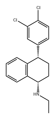 1-Naphthalenamine, 4-(3,4-dichlorophenyl)-N-ethyl-1,2,3,4-tetrahydro-, (1S,4S)- Structure