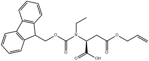 L-Aspartic acid, N-ethyl-N-[(9H-fluoren-9-ylmethoxy)carbonyl]-, 4-(2-propen-1-yl) ester Structure