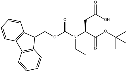 L-Aspartic acid, N-ethyl-N-[(9H-fluoren-9-ylmethoxy)carbonyl]-, 1-(1,1-dimethylethyl) ester Structure
