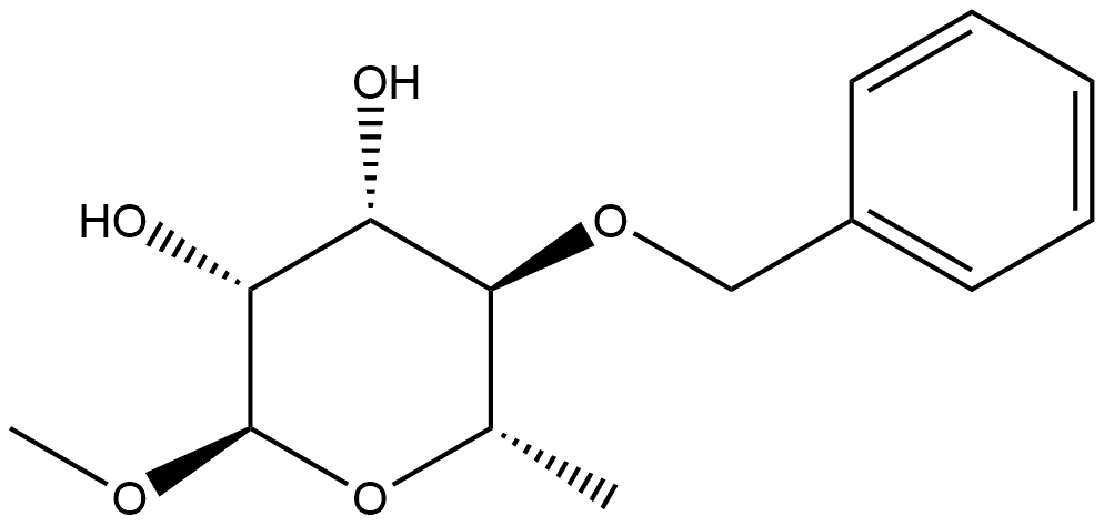 α-L-Mannopyranoside, methyl 6-deoxy-4-O-(phenylmethyl)- Structure