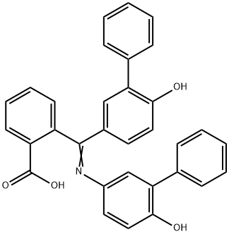Benzoic acid, 2-[(6-hydroxy[1,1'-biphenyl]-3-yl)[(6-hydroxy[1,1'-biphenyl]-3-yl)imino]methyl]- Structure