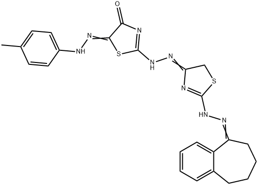4,5-Thiazoledione, 2-[2-[2-[2-(6,7,8,9-tetrahydro-5H-benzocyclohepten-5-ylidene)hydrazinyl]-4(5H)-thiazolylidene]hydrazinyl]-, 5-[2-(4-methylphenyl)hydrazone] Structure