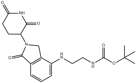 Carbamic acid, N-[2-[[2-(2,6-dioxo-3-piperidinyl)-2,3-dihydro-1-oxo-1H-isoindol-4-yl]amino]ethyl]-, 1,1-dimethylethyl ester Structure