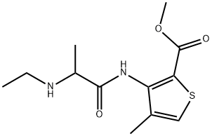2-Thiophenecarboxylic acid, 3-[[2-(ethylamino)-1-oxopropyl]amino]-4-methyl-, methyl ester Structure
