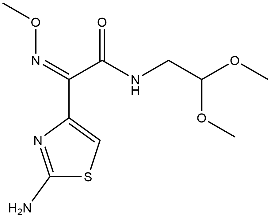 4-Thiazoleacetamide, 2-amino-N-(2,2-dimethoxyethyl)-α-(methoxyimino)-, (αZ)- Structure