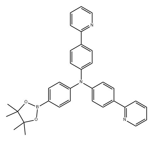 Benzenamine, N,N-bis[4-(2-pyridinyl)phenyl]-4-(4,4,5,5-tetramethyl-1,3,2-dioxaborolan-2-yl)- Structure