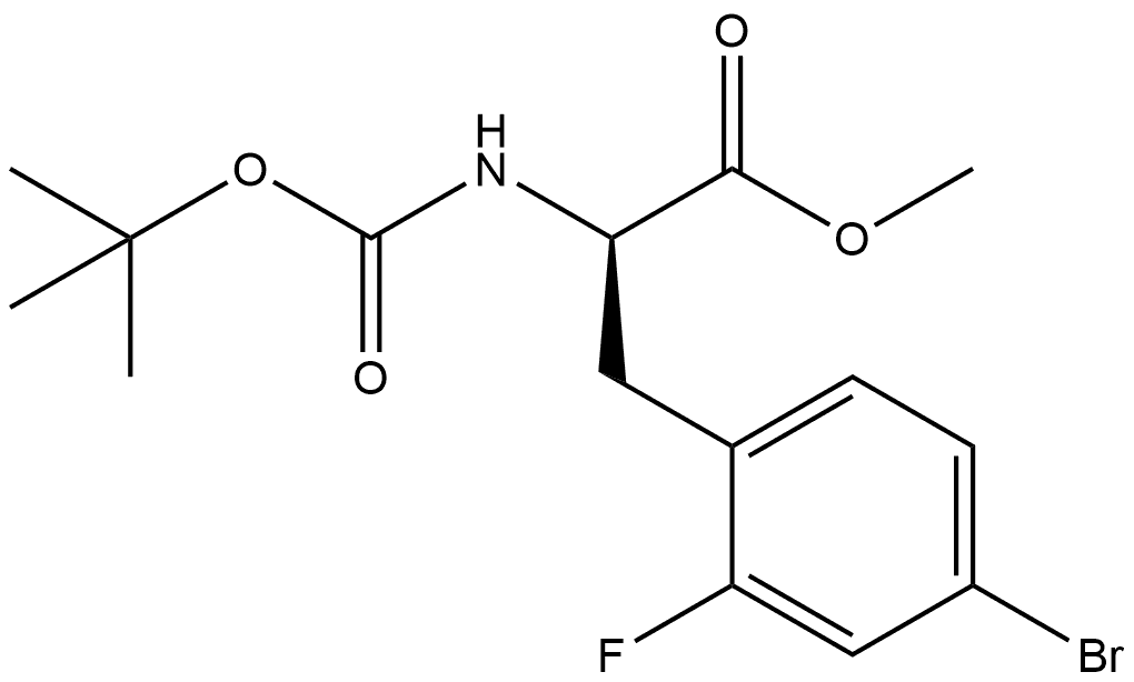 methyl (R)-3-(4-bromo-2-fluorophenyl)-2-((tert-butoxycarbonyl)amino)propanoate Structure