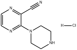 2-Pyrazinecarbonitrile, 3-(1-piperazinyl)-, hydrochloride (1:1) Structure