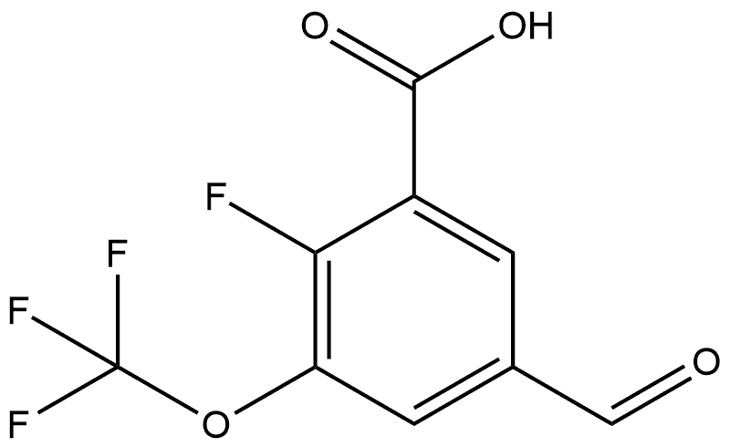 2-Fluoro-5-formyl-3-(trifluoromethoxy)benzoic acid Structure
