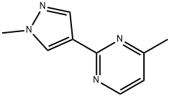Pyrimidine, 4-methyl-2-(1-methyl-1H-pyrazol-4-yl)- Structure