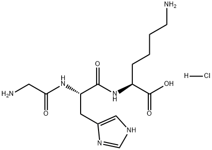 L-Lysine, glycyl-L-histidyl-, hydrochloride (1:1) Structure