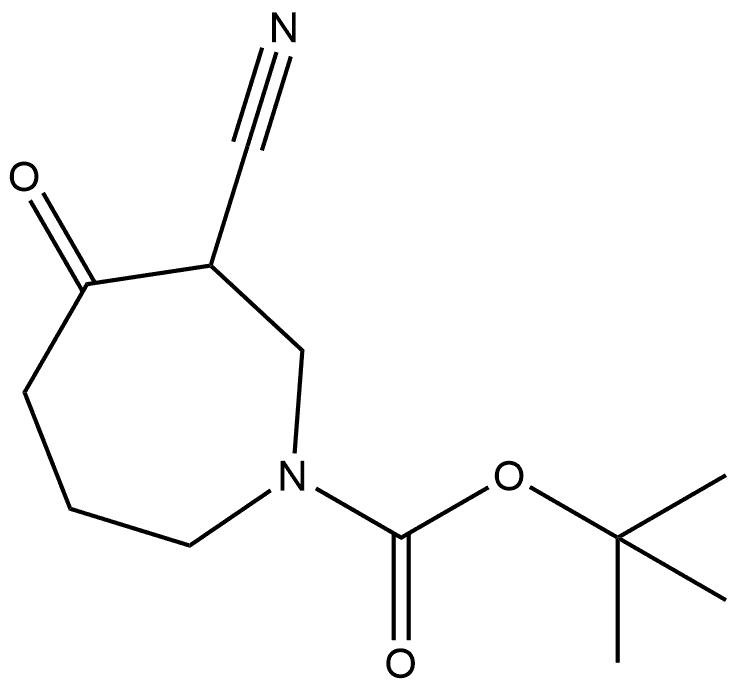 tert-butyl 3-cyano-4-oxo-azepane-1-carboxylate Structure