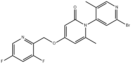 [1(2H),4'-Bipyridin]-2-one, 2'-bromo-4-[(3,5-difluoro-2-pyridinyl)methoxy]-5',6-dimethyl- Structure