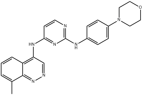 2,4-Pyrimidinediamine, N4-(8-methyl-4-cinnolinyl)-N2-[4-(4-morpholinyl)phenyl]- Structure