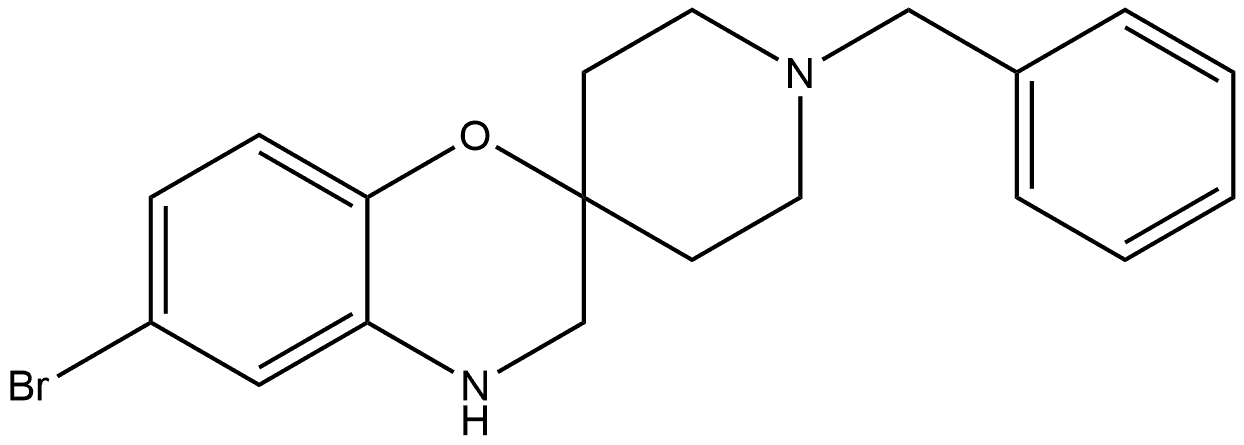 6-Bromo-3,4-dihydro-1'-(phenylmethyl)-spiro[2H-1,4-benzoxazine-2,4'-piperidine Structure