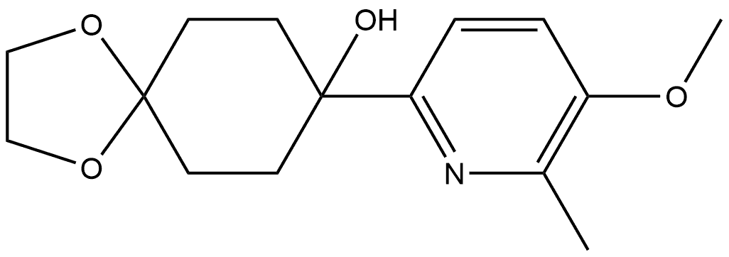 1,4-Dioxaspiro[4.5]decan-8-ol, 8-(5-methoxy-6-methyl-2-pyridinyl)- Structure