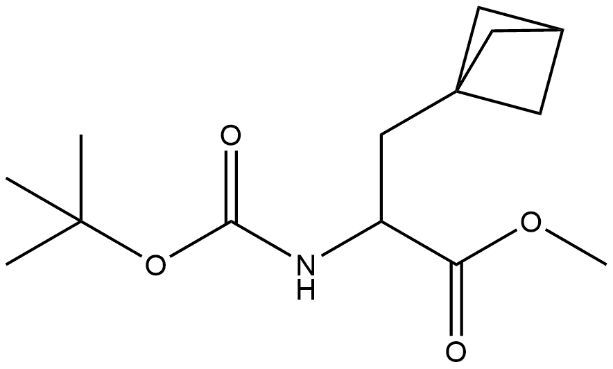 Bicyclo[1.1.1]pentane-1-propanoic acid, α-[[(1,1-dimethylethoxy)carbonyl]amino]-, methyl ester Structure