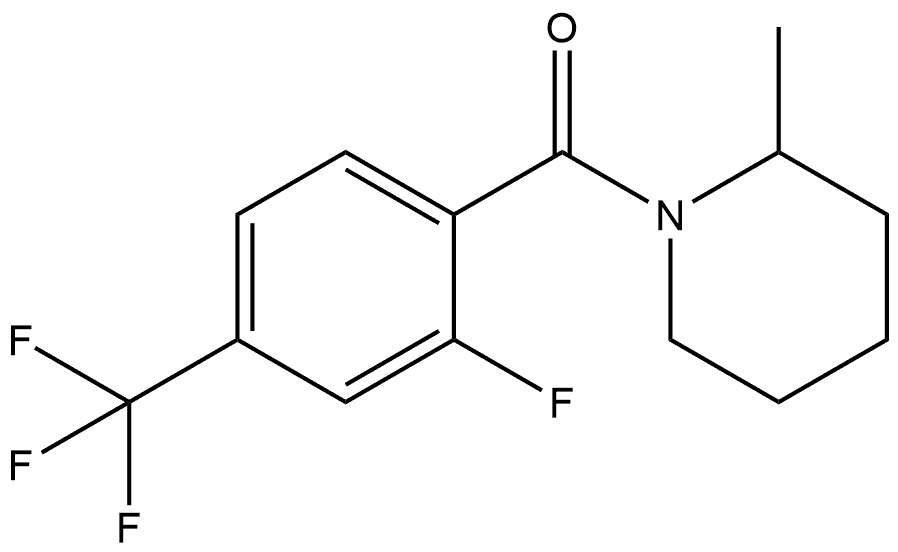 Methanone, [2-fluoro-4-(trifluoromethyl)phenyl](2-methyl-1-piperidinyl)- Structure