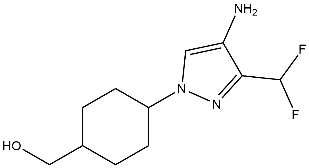(4-(4-amino-3-(difluoromethyl)-1H-pyrazol-1-yl)cyclohexyl)methanol Structure