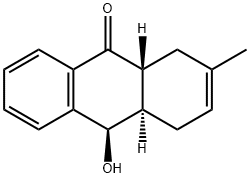 9(4H)-Anthracenone, 1,4a,9a,10-tetrahydro-10-hydroxy-2-methyl-, (4aR,9aR,10R)- Structure