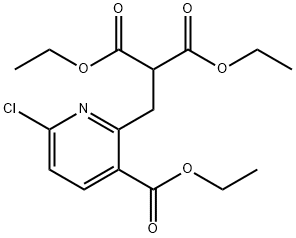Propanedioic acid, 2-[[6-chloro-3-(ethoxycarbonyl)-2-pyridinyl]methyl]-, 1,3-diethyl ester Structure