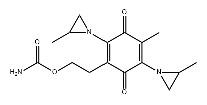 2,5-Cyclohexadiene-1,4-dione, 2-[2-[(aminocarbonyl)oxy]ethyl]-5-methyl-3,6-bis(2-methyl-1-aziridinyl)- Structure