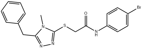 Acetamide, N-(4-bromophenyl)-2-[[4-methyl-5-(phenylmethyl)-4H-1,2,4-triazol-3-yl]thio]- Structure