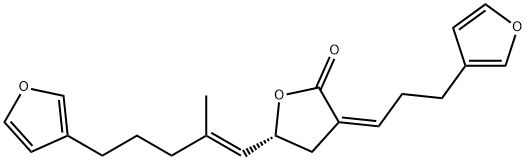 (3Z,5R)-5α-[(E)-5-(3-Furanyl)-2-methyl-1-pentenyl]-3-[3-(3-furyl)propylidene]dihydro-2(3H)-furanone Structure