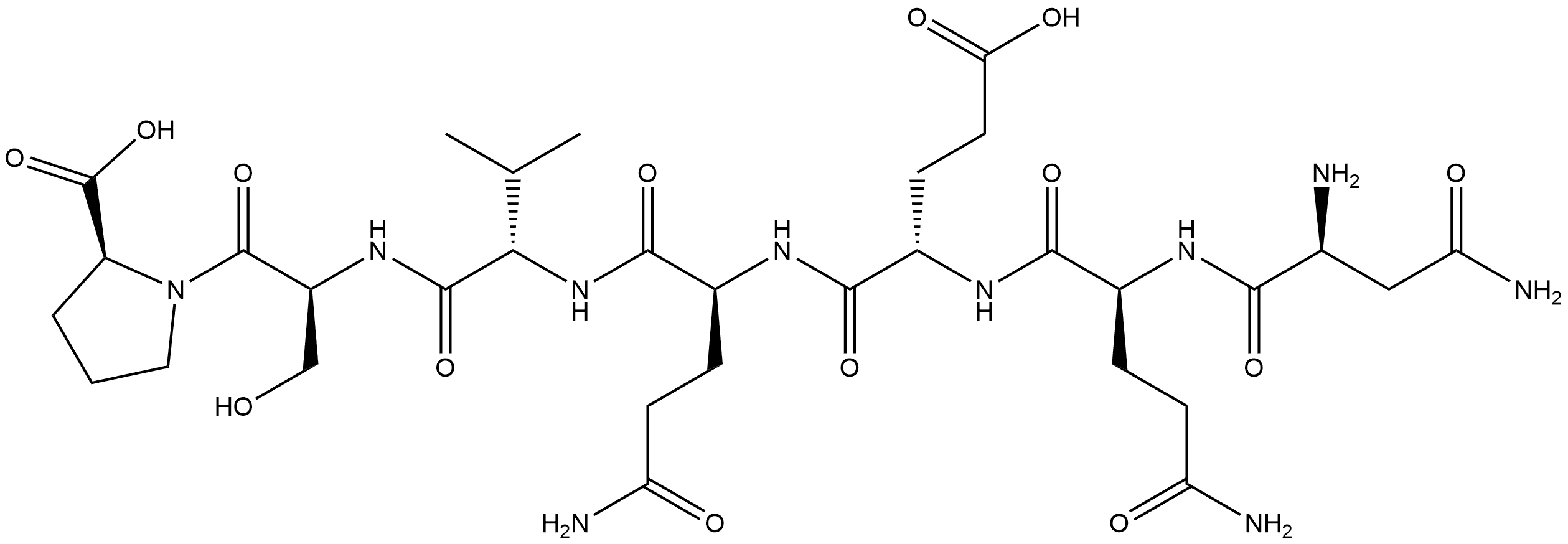 L-Proline, L-asparaginyl-L-glutaminyl-L-α-glutamyl-L-glutaminyl-L-valyl-L-seryl- Structure