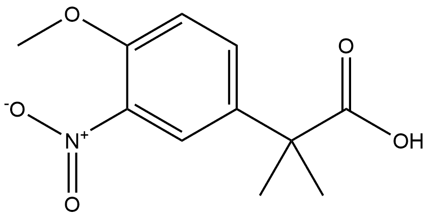 Benzeneacetic acid, 4-methoxy-α,α-dimethyl-3-nitro- Structure