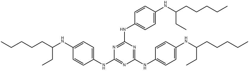 1,3,5-Triazine-2,4,6-triamine, N2,N4,N6-tris[4-[(1-ethylhexyl)amino]phenyl]- Structure