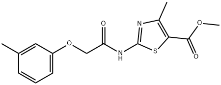 methyl 4-methyl-2-[2-(3-methylphenoxy)acetamido]-1,3-th iazole-5-carboxylate Structure