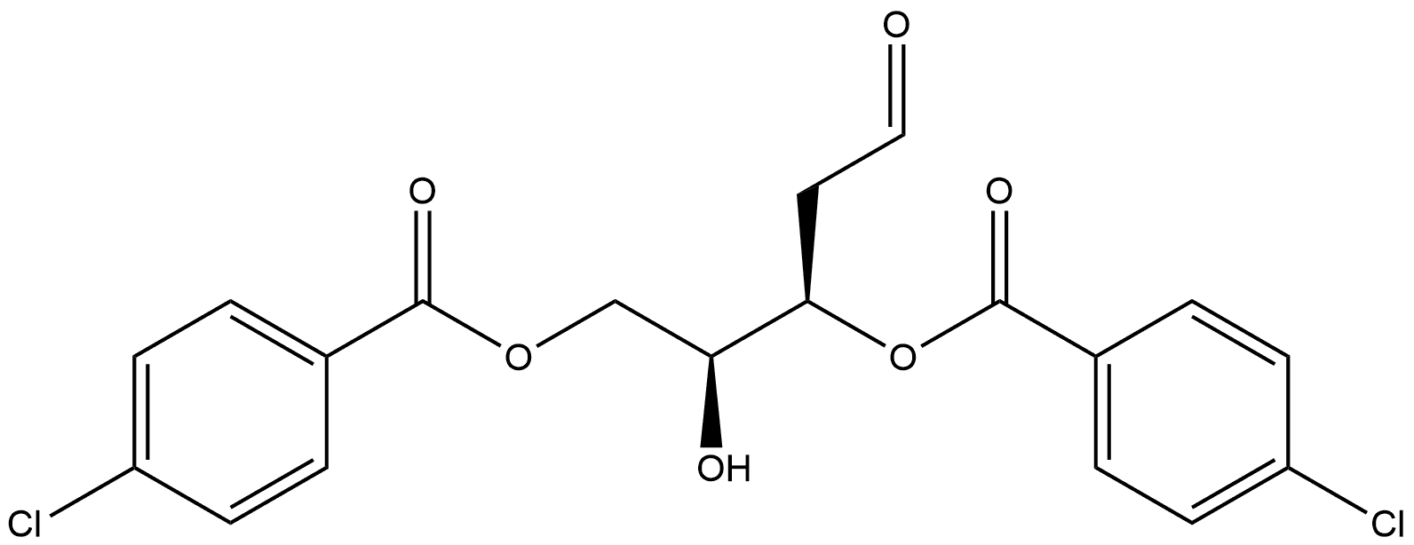 L-erythro-Pentose, 2-deoxy-, 3,5-bis(4-chlorobenzoate) Structure