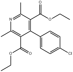 3,5-Pyridinedicarboxylic acid, 4-(4-chlorophenyl)-2,6-dimethyl-, 3,5-diethyl ester Structure