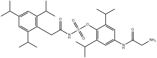 Sulfamic acid, [[2,4,6-tris(1-methylethyl)phenyl]acetyl]-, 4-[(aminoacetyl)amino]-2,6-bis(1-methylethyl)phenyl ester (9CI) Structure