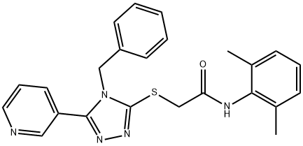 Acetamide, N-(2,6-dimethylphenyl)-2-[[4-(phenylmethyl)-5-(3-pyridinyl)-4H-1,2,4-triazol-3-yl]thio]- Structure