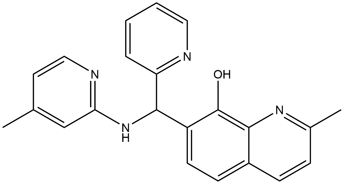 8-Quinolinol, 2-methyl-7-[[(4-methyl-2-pyridinyl)amino]-2-pyridinylmethyl]- Structure