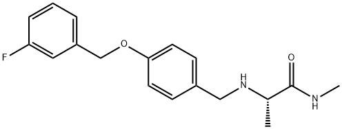Propanamide, 2-[[[4-[(3-fluorophenyl)methoxy]phenyl]methyl]amino]-N-methyl-, (2S)- Structure
