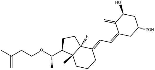 1,3-Cyclohexanediol, 4-methylene-5-[(2E)-2-[(1S,3aS,7aS)-octahydro-7a-methyl-1-[(1S)-1-[(3-methyl-3-buten-1-yl)oxy]ethyl]-4H-inden-4-ylidene]ethylidene]-, (1R,3S,5Z)- Structure