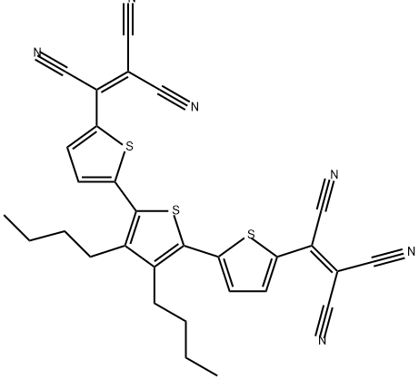 1,1,2-Ethenetricarbonitrile, 2,2'-(3',4'-dibutyl[2,2':5',2''-terthiophene]-5,5''-diyl)bis- Structure