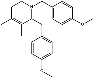 Pyridine, 1,2,5,6-tetrahydro-1,2-bis[(4-methoxyphenyl)methyl]-3,4-dimethyl- Structure