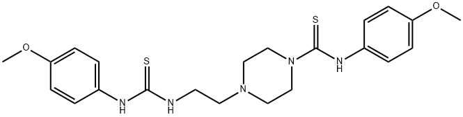 1-Piperazinecarbothioamide, N-(4-methoxyphenyl)-4-[2-[[[(4-methoxyphenyl)amino]thioxomethyl]amino]ethyl]- Structure