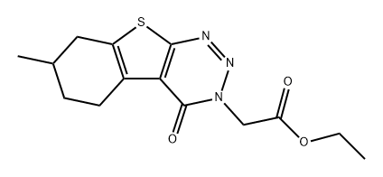[1]Benzothieno[2,3-d]-1,2,3-triazine-3(4H)-acetic acid, 5,6,7,8-tetrahydro-7-methyl-4-oxo-, ethyl ester Structure