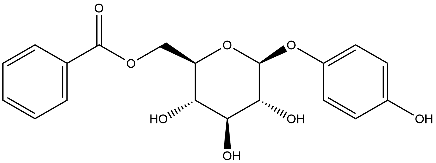 β-D-Glucopyranoside, 4-hydroxyphenyl, 6-benzoate Structure