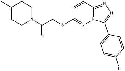 Ethanone, 2-[[3-(4-fluorophenyl)-1,2,4-triazolo[4,3-b]pyridazin-6-yl]thio]-1-(4-methyl-1-piperidinyl)- Structure