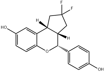 Cyclopenta[c][1]benzopyran-8-ol, 2,2-difluoro-1,2,3,3a,4,9b-hexahydro-4-(4-hydroxyphenyl)-, (3aS,4R,9bR)- Structure