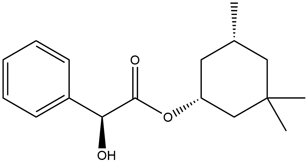 Benzeneacetic acid, α-hydroxy-, (1R,5R)-3,3,5-trimethylcyclohexyl ester, (αS)-rel- Structure