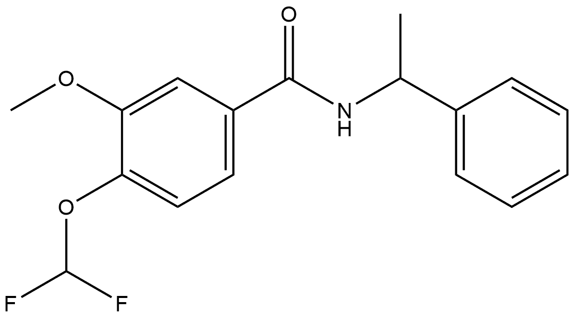 4-(Difluoromethoxy)-3-methoxy-N-(1-phenylethyl)benzamide Structure